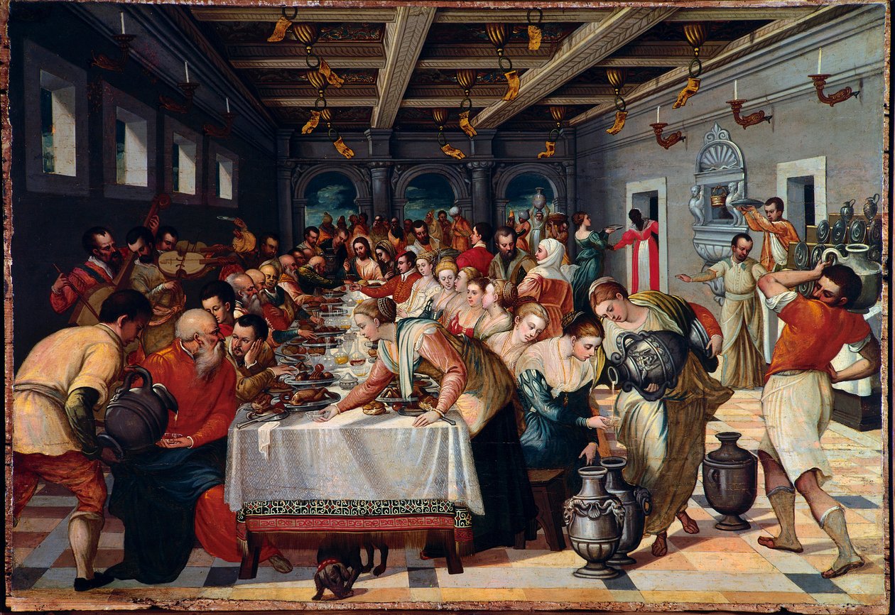 bröllopet av Cana Karaktärerna är vetus i venetianska av Unknown artist