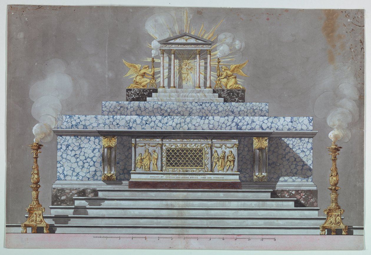 Altare tillägnat en jungfrumartyr [St. Lucy?] av Unknown, Italian