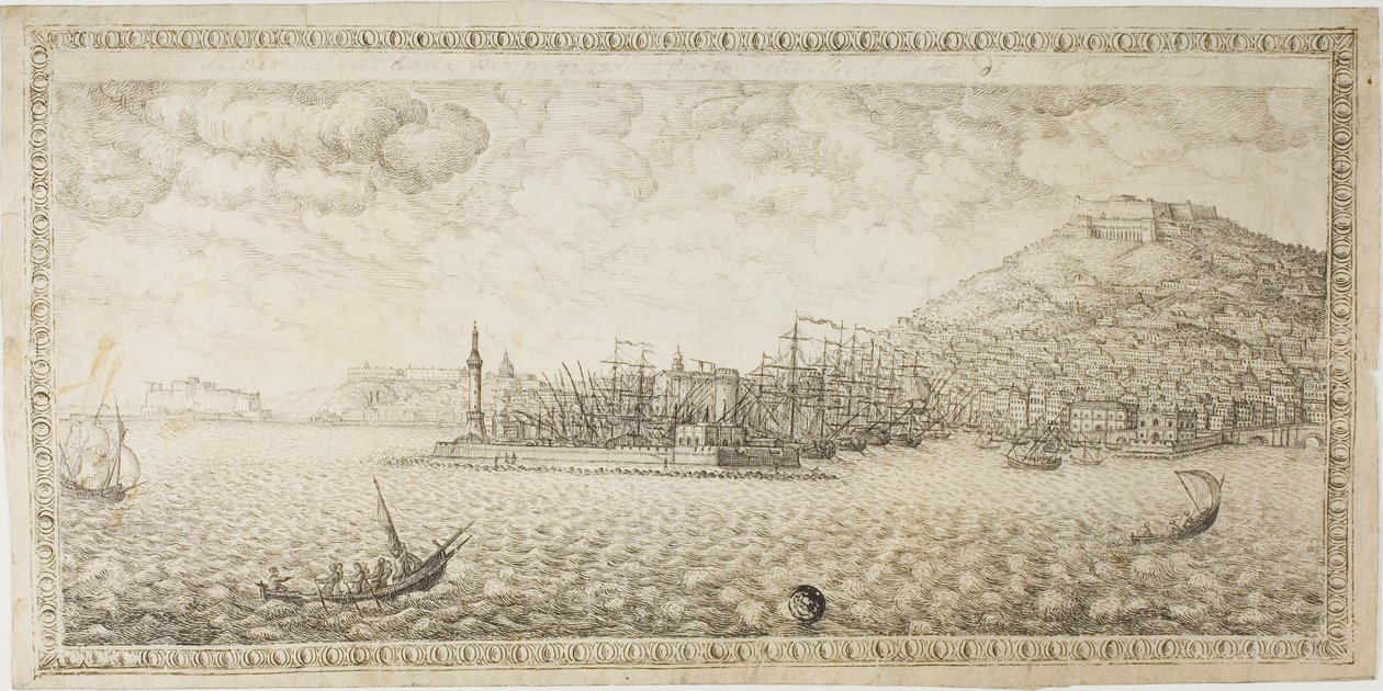 Napolis hamn av Unknown Italian