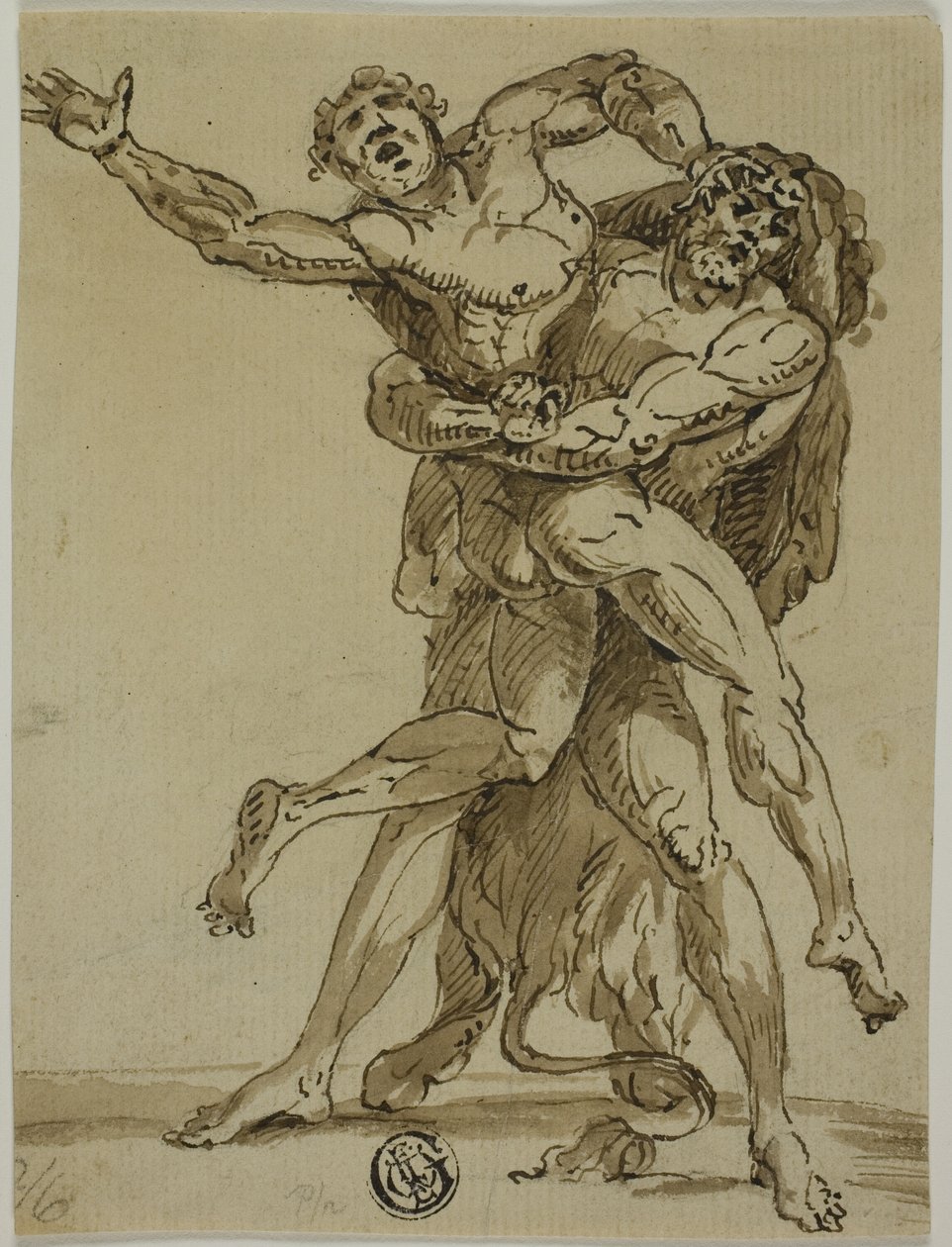 Herkules och Antaeus av Unknown Italian