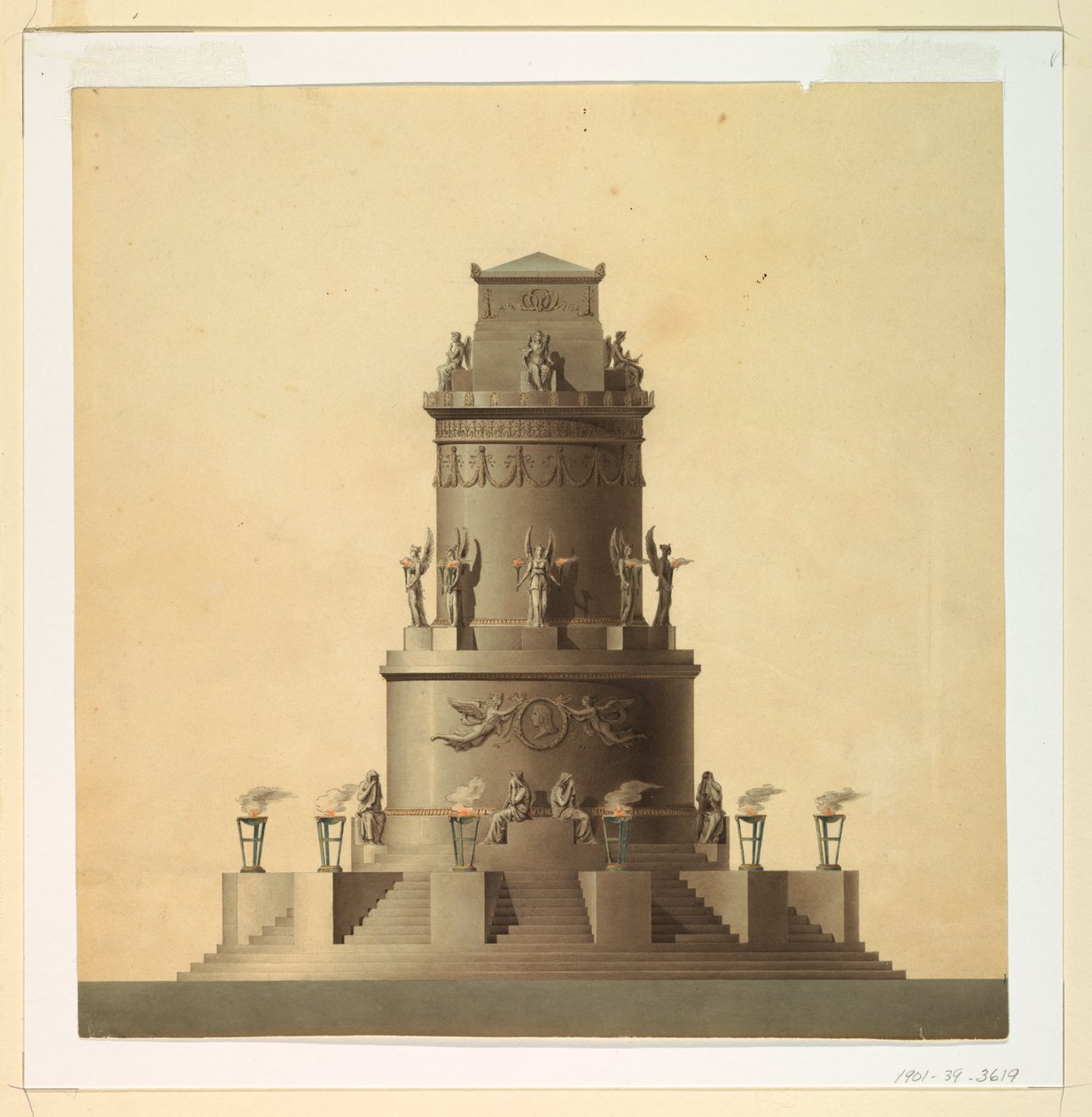 Gravmonument till en hjälte av Unknown, Italian