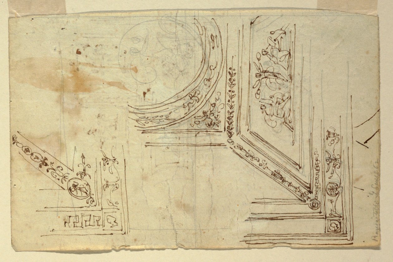 Teckning, Takdekorationer, 1810-1820 av Unknown artistUnknown artist