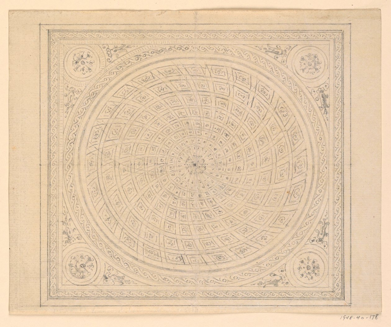 Teckning, takdesign, 1815-22 av Unknown artistUnknown artist