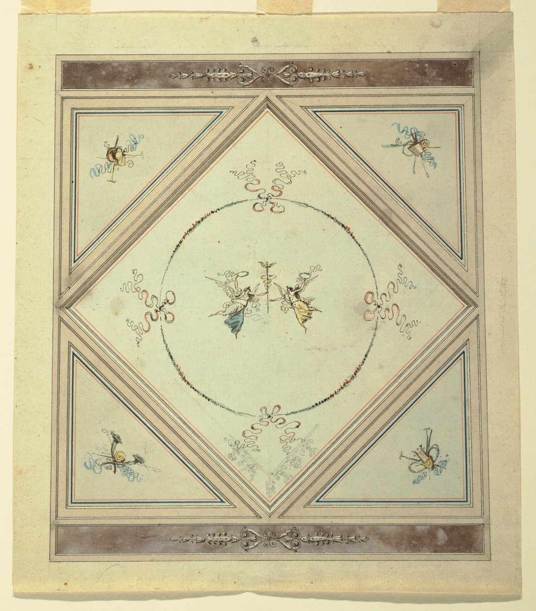 Teckning, Tak i sovrum, 1820-23 av Unknown artistUnknown artist