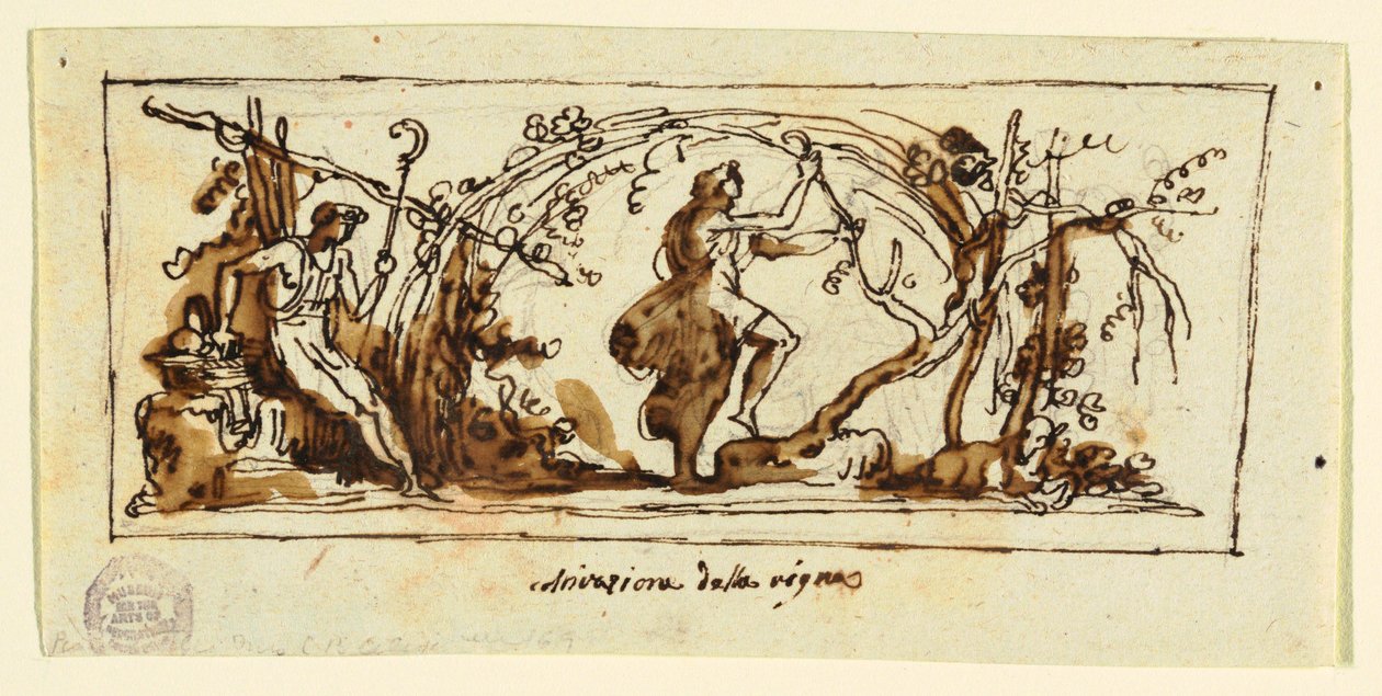 Teckning, Vinstockens fest, ca 1800 av Unknown artistUnknown artist
