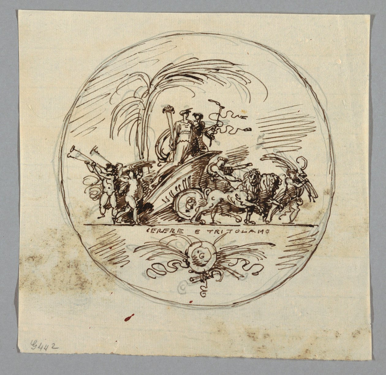 Teckning, Ceres och Triptolemus, 1800-1820 av Unknown artistUnknown artist