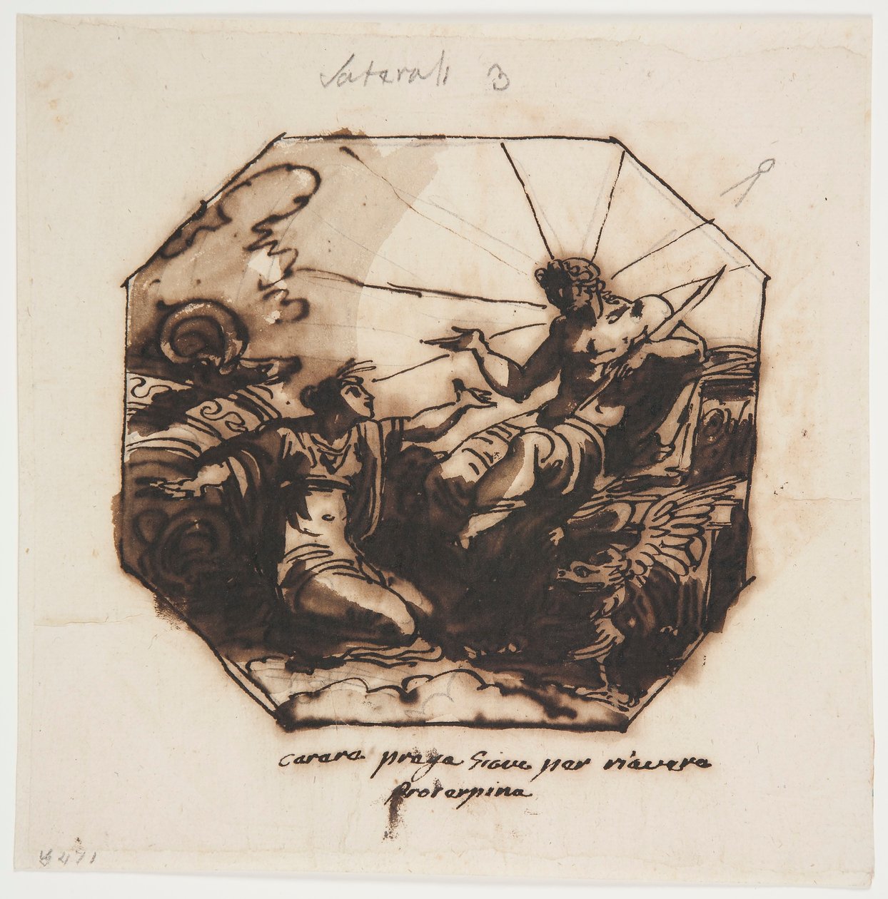 Teckning, Ceres ber Jupiter om återlämnande av Proserpina, 1812 av Unknown artistUnknown artist