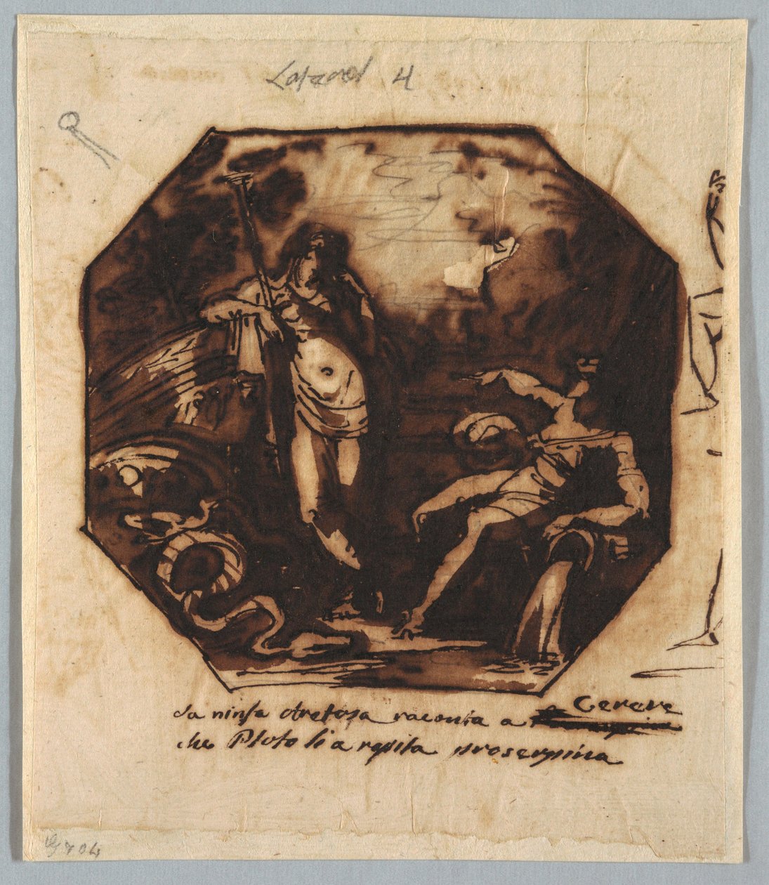 Teckning, Ceres får höra talas om våldtäkten på Proserpina, 1812 av Unknown artistUnknown artist