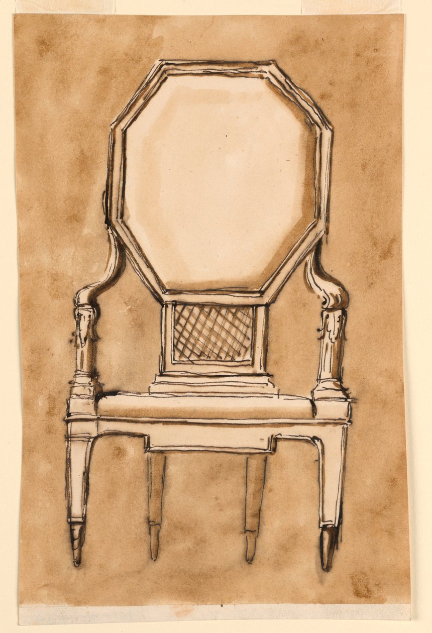 Teckning, stol, 1780-90 av Unknown artistUnknown artist