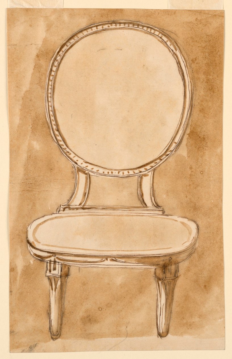 Teckning, stol, 1780-90 av Unknown artistUnknown artist
