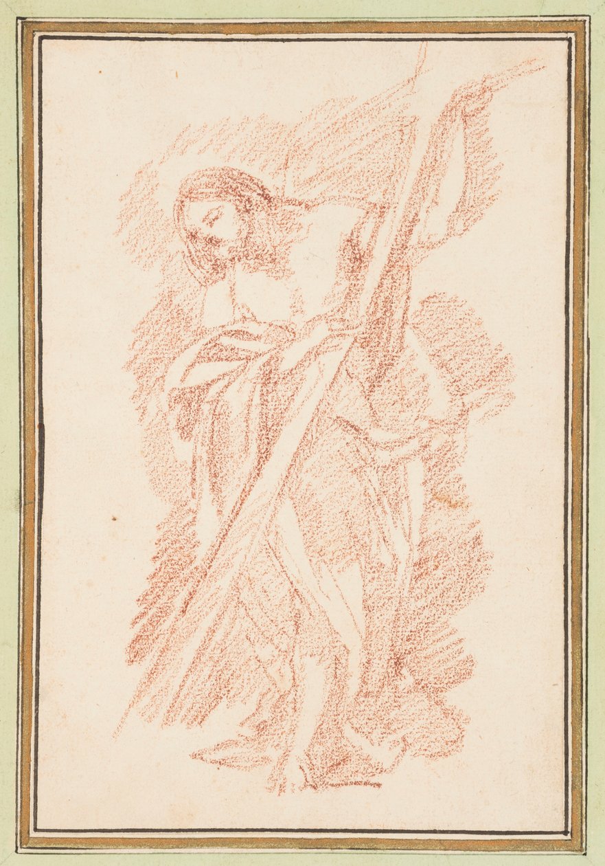 Teckning, Kristus stående, ca 1759-70 av Unknown artistUnknown artist
