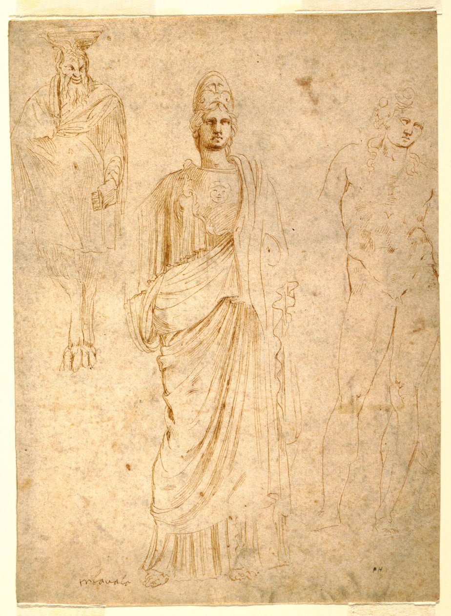 Teckning, Klassiska figurer, ca 1550 av Unknown artistUnknown artist