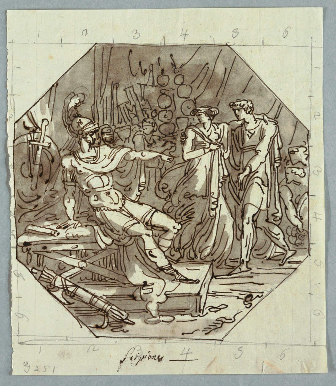 Teckning, Scipios kontinens, 1811 av Unknown artistUnknown artist