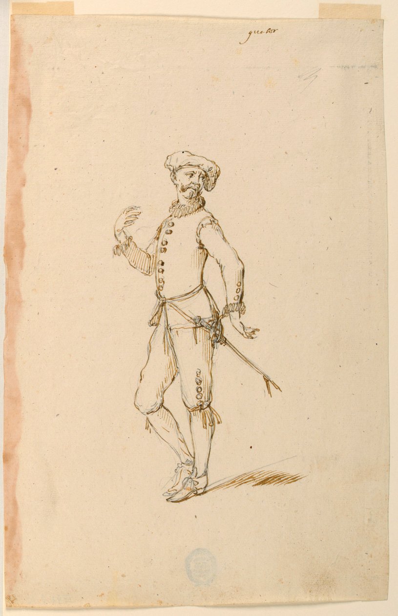 Teckning, Kostymdesign: En kapten för en balett, ca 1720 av Unknown artistUnknown artist