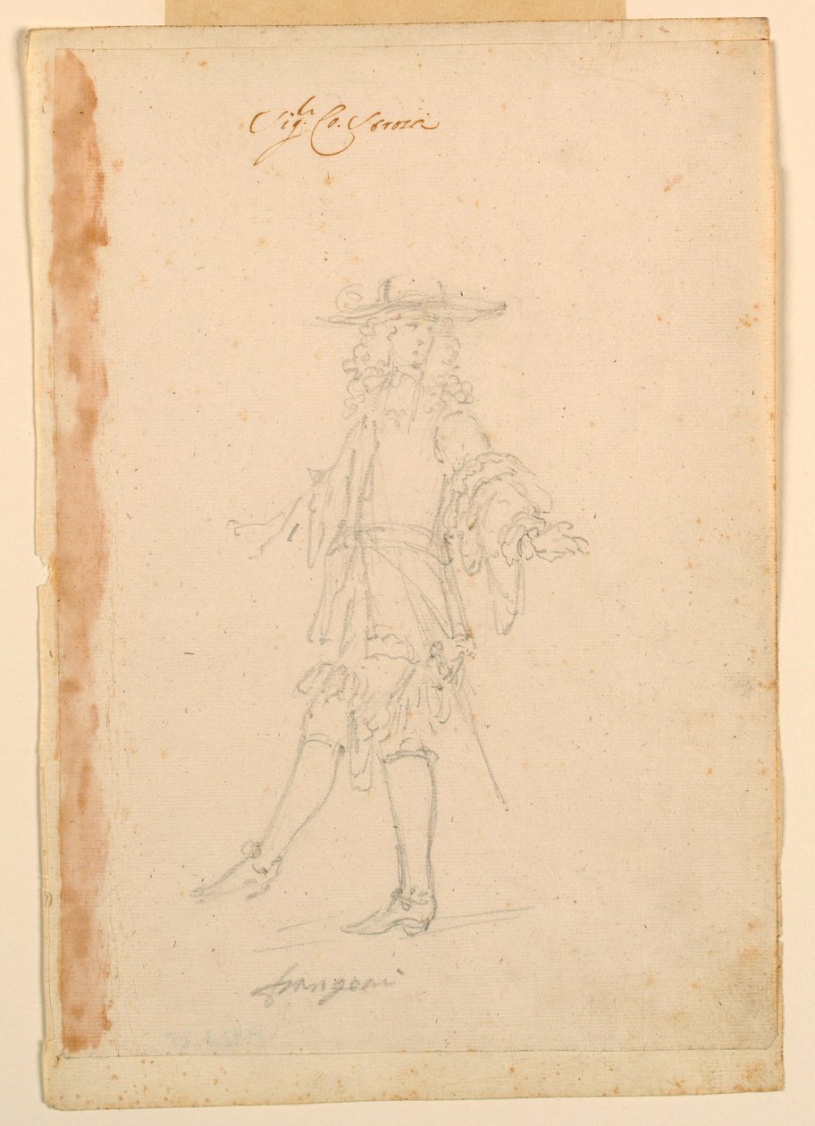 Teckning, Kostymdesign: En fransman för en balett, ca 1790 av Unknown artistUnknown artist