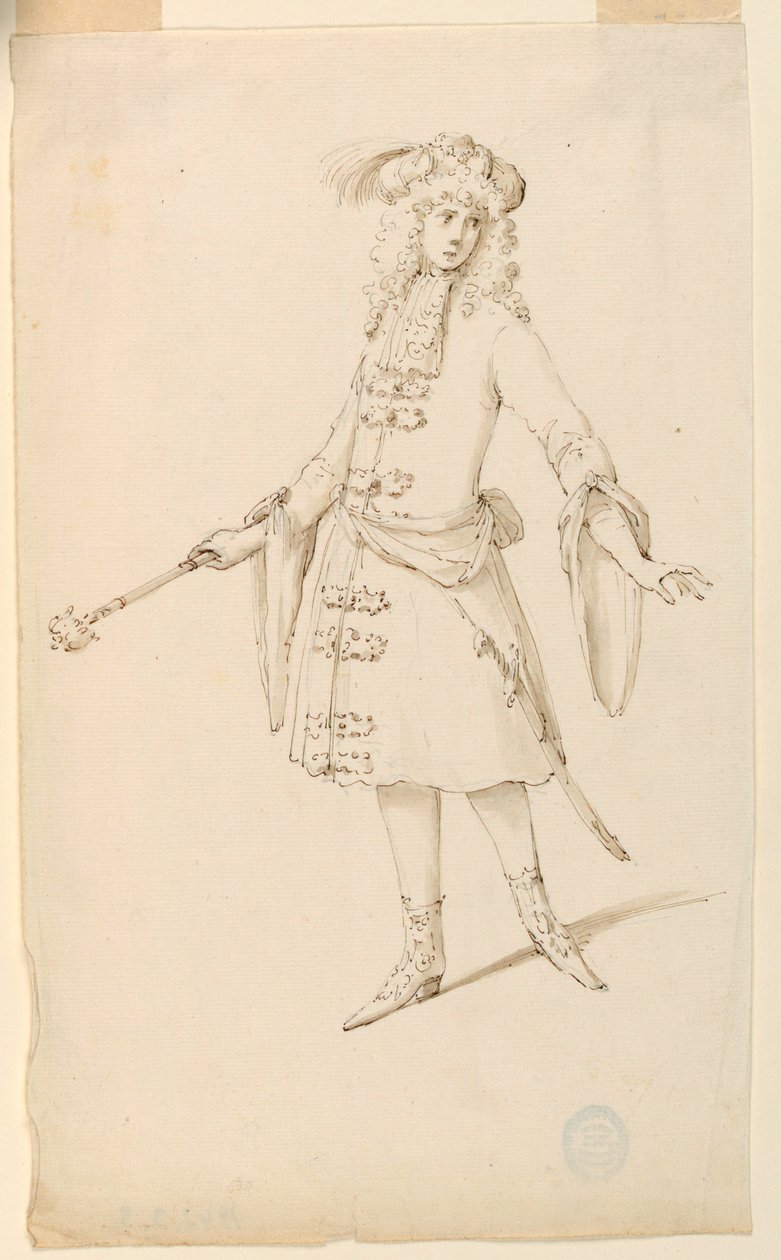 Teckning, Kostymdesign: En adelsman, kung eller prins för en balett, ca 1720 av Unknown artistUnknown artist