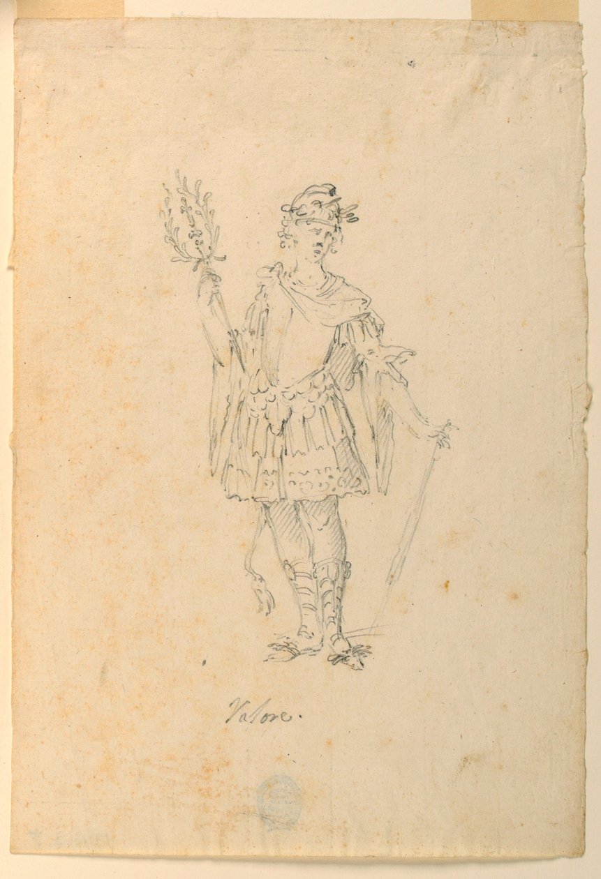 Teckning, kostymdesign: Valor för en balett, ca 1720 av Unknown artistUnknown artist
