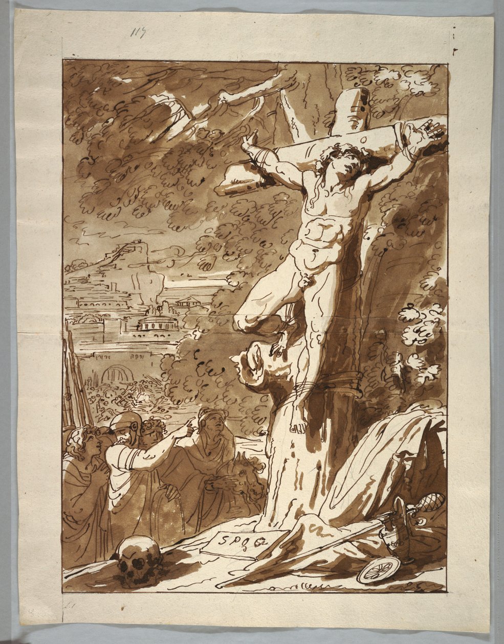 Teckning, Korsfästelse, 1815-1825 av Unknown artistUnknown artist