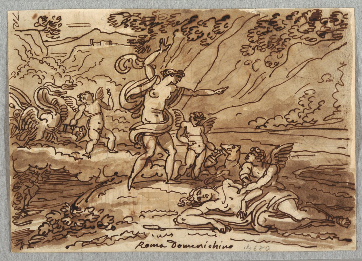 Teckning, Adonis död, 1813-18 av Unknown artistUnknown artist