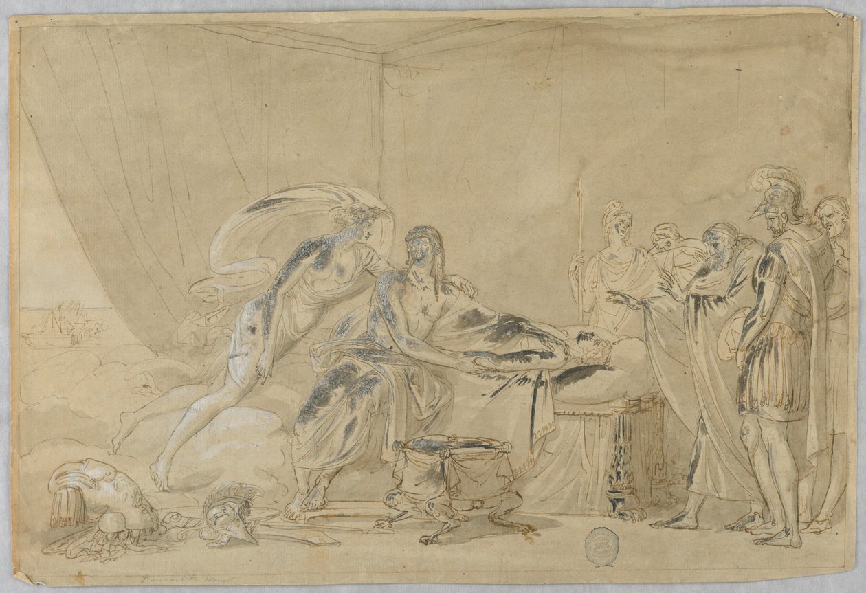 Teckning, Meleagers död eller en hjälte, 1500-1900-tal av Unknown artistUnknown artist