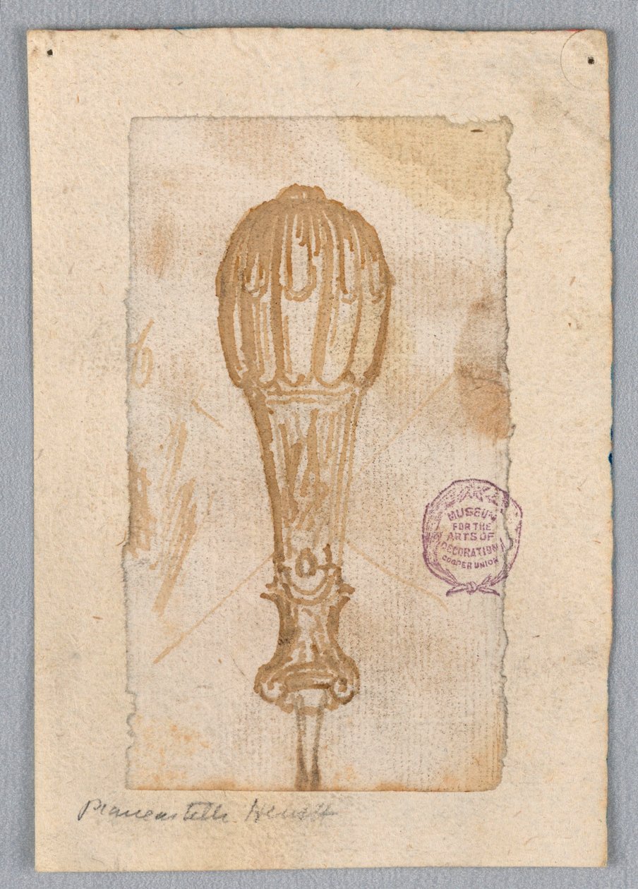 Teckning, designa ett handtag, 17-1900-tal av Unknown artistUnknown artist