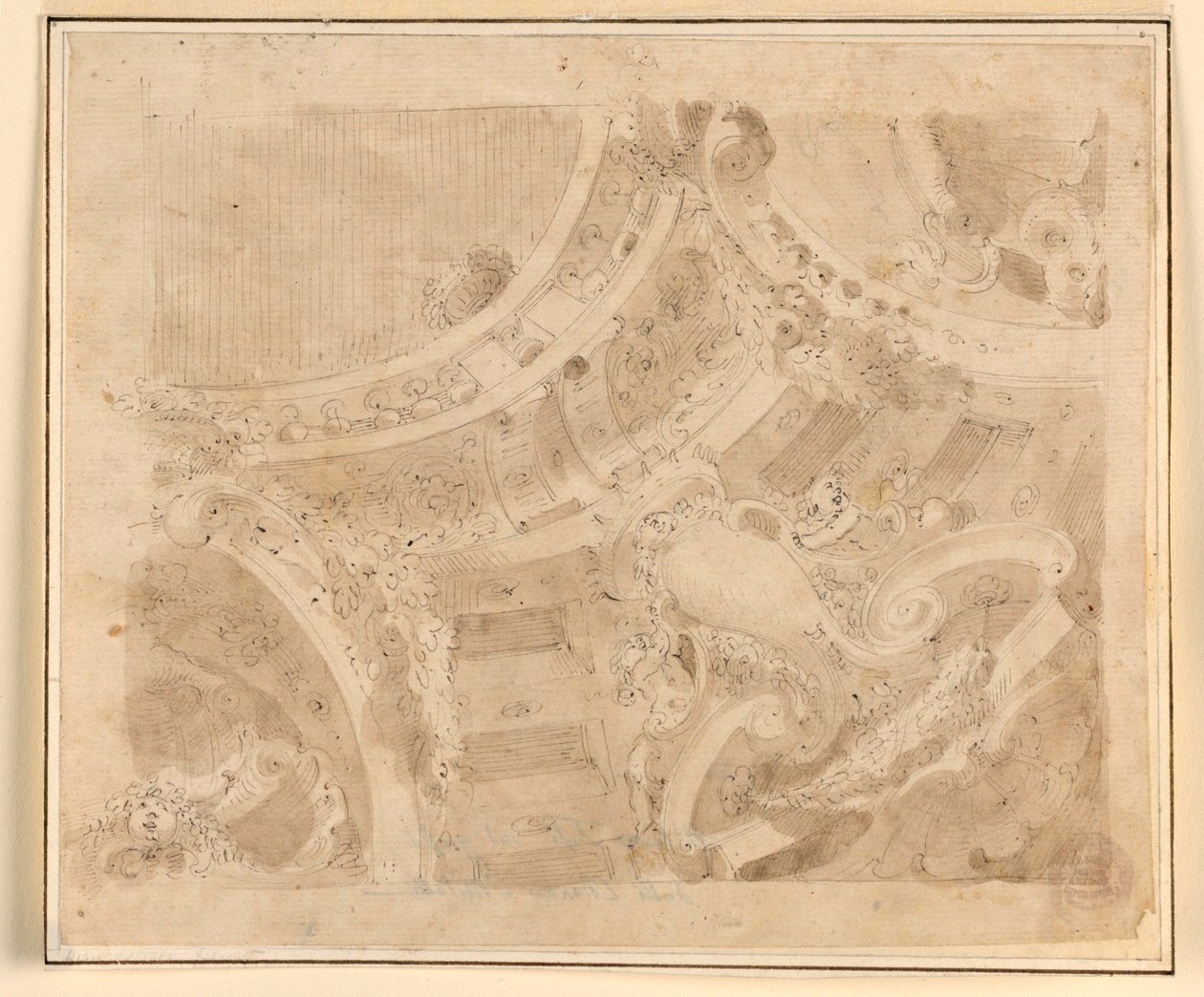 Teckning, Förslag till tak, 1700-1750 av Unknown artistUnknown artist