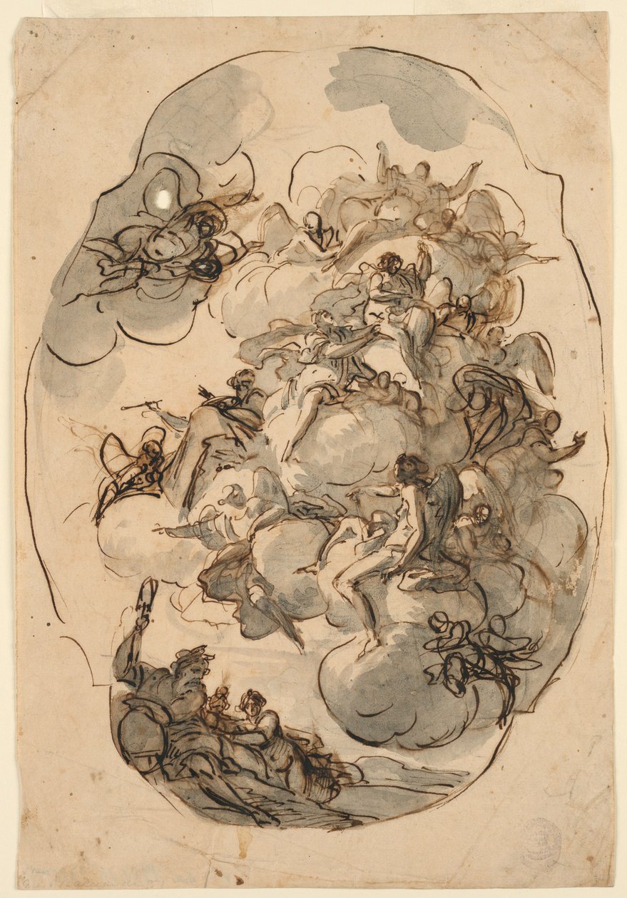 Teckning, Förslag till tak, 1600-1900-tal av Unknown artistUnknown artist