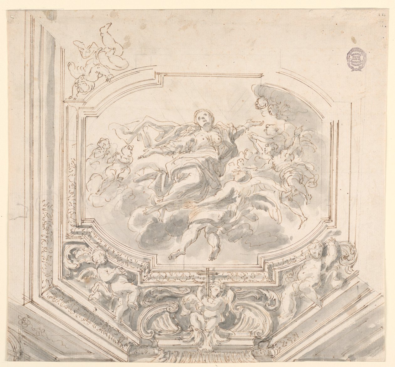Ritning, Förslag till tak, 1700-tal av Unknown artistUnknown artist