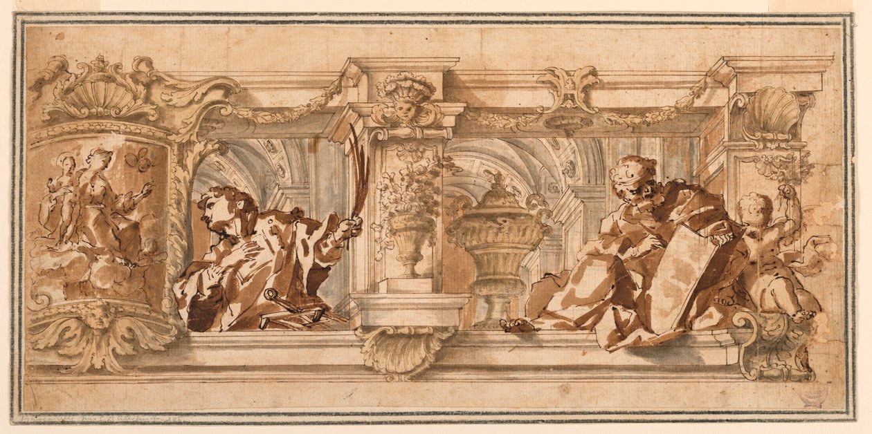 Ritning, Förslag till en takfris, ca 1680 av Unknown artistUnknown artist