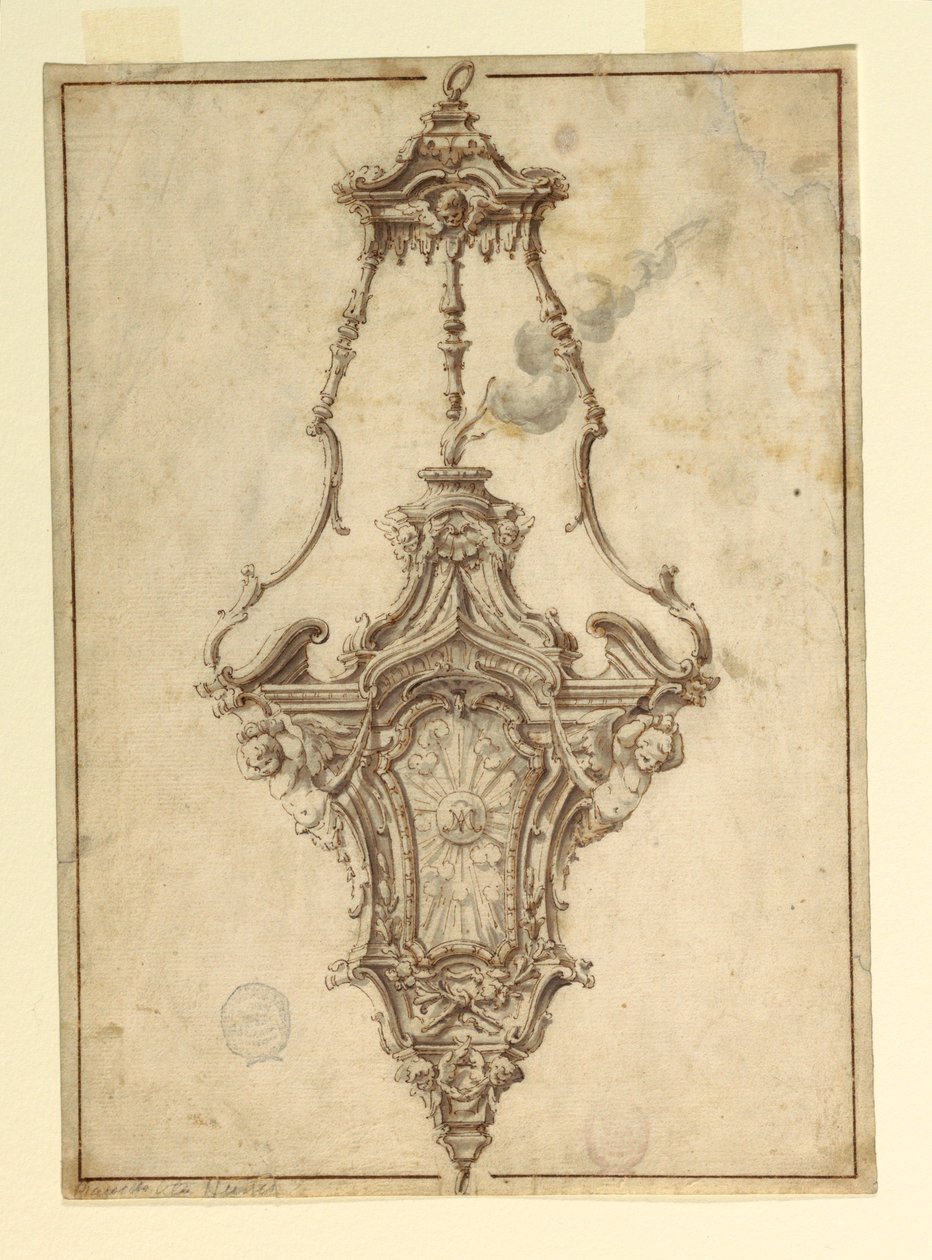 Teckning, Design för ett rökelsekar, 1725-1750 av Unknown artistUnknown artist