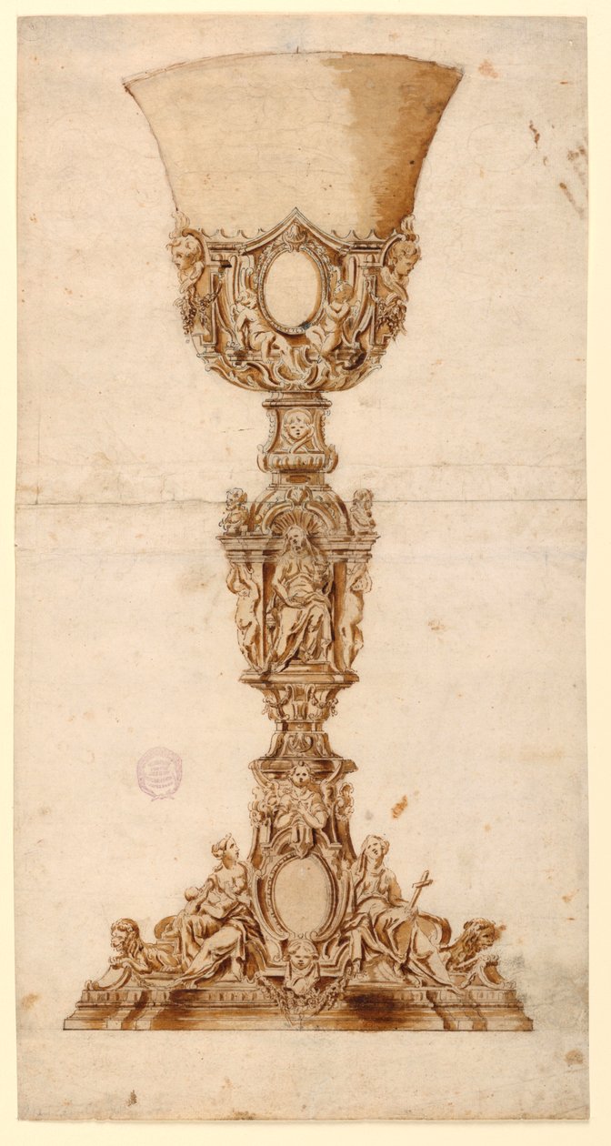 Ritning, Förslag till kalk, 1710-1740 av Unknown artistUnknown artist