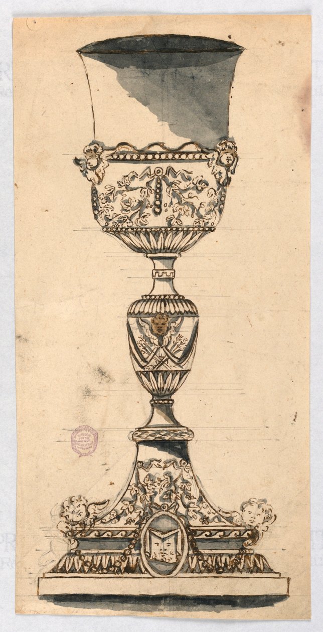 Teckning, design för en kalk, 1600-1900-tal av Unknown artistUnknown artist