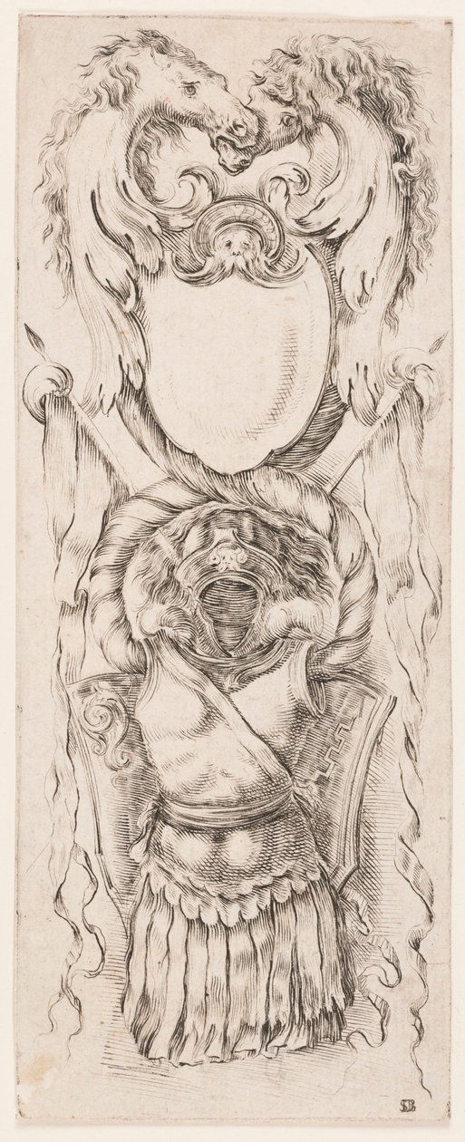 Tryck, Ornament eller grotesker (Groteskt ornament), ca 1653 av Unknown artistUnknown artist
