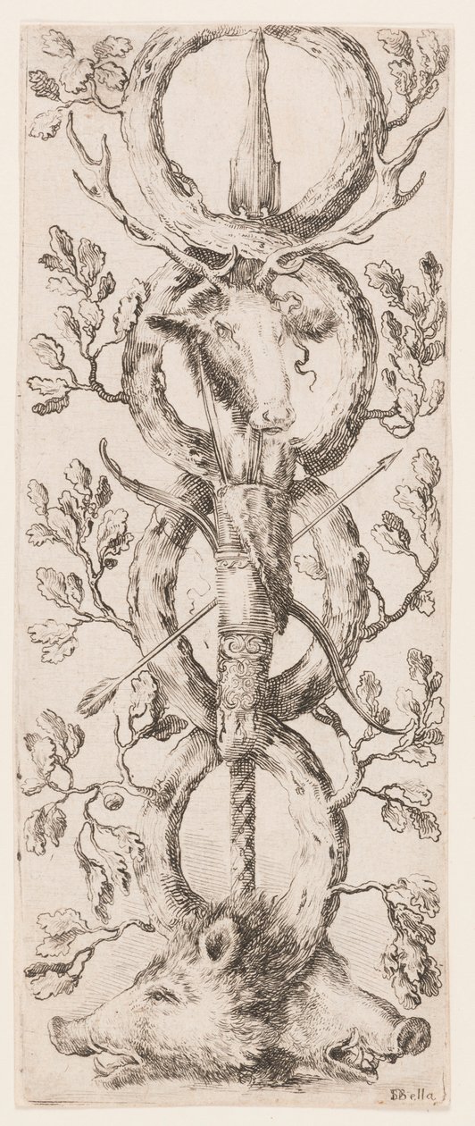 Tryck, Ornament eller grotesker (Groteskt ornament), ca 1653 av Unknown artistUnknown artist