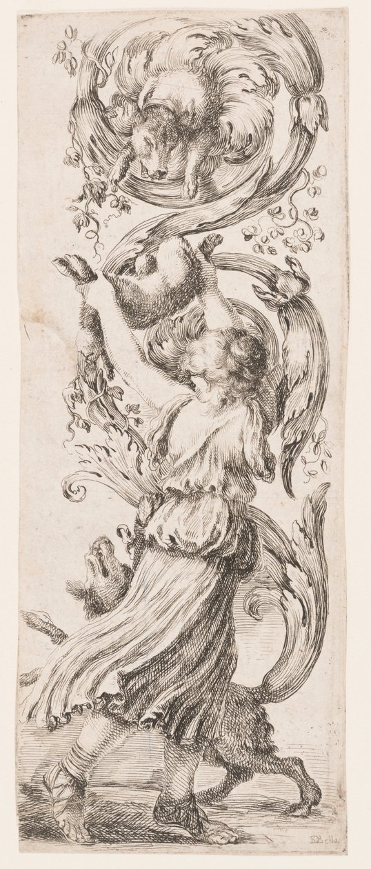 Tryck, Ornament eller grotesker (Groteskt ornament), ca 1653 av Unknown artistUnknown artist