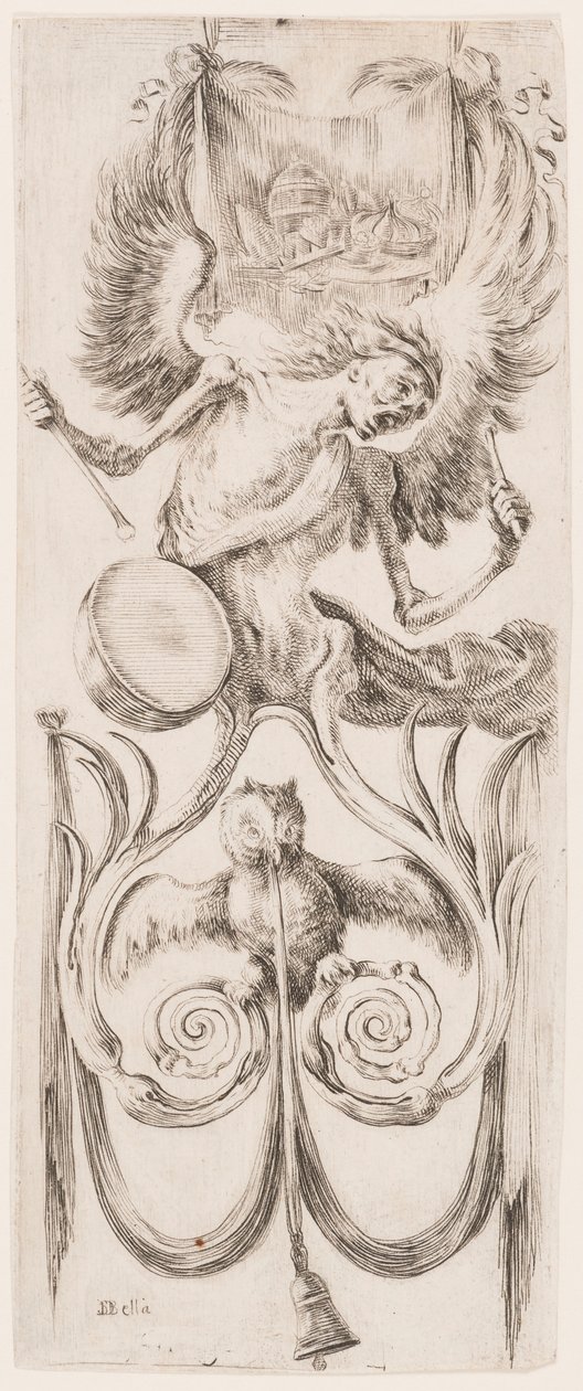 Tryck, Ornament eller grotesker (Groteskt ornament), ca 1653 av Unknown artistUnknown artist