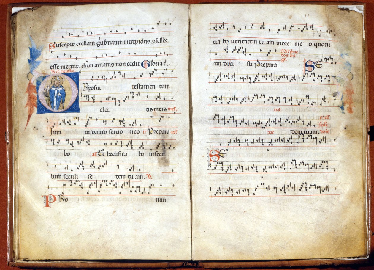 Missal från 1300-talet av ambrosisk liturgi. Arkiv för kapitlet av St. Ambrose, Milano av Unknown artist