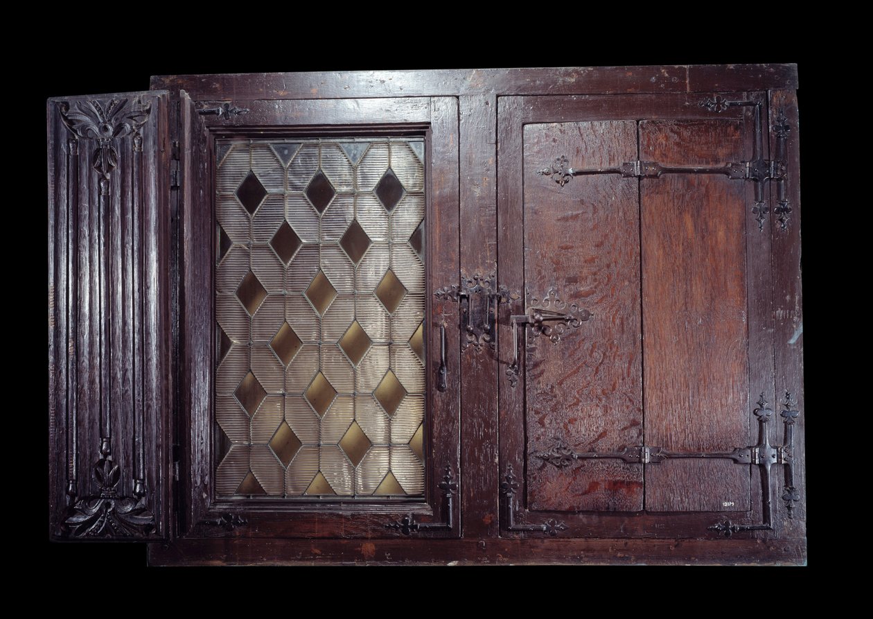 1400-tals fönsterlucka i trä, Paris, Musee De Cluny av Unknown artist