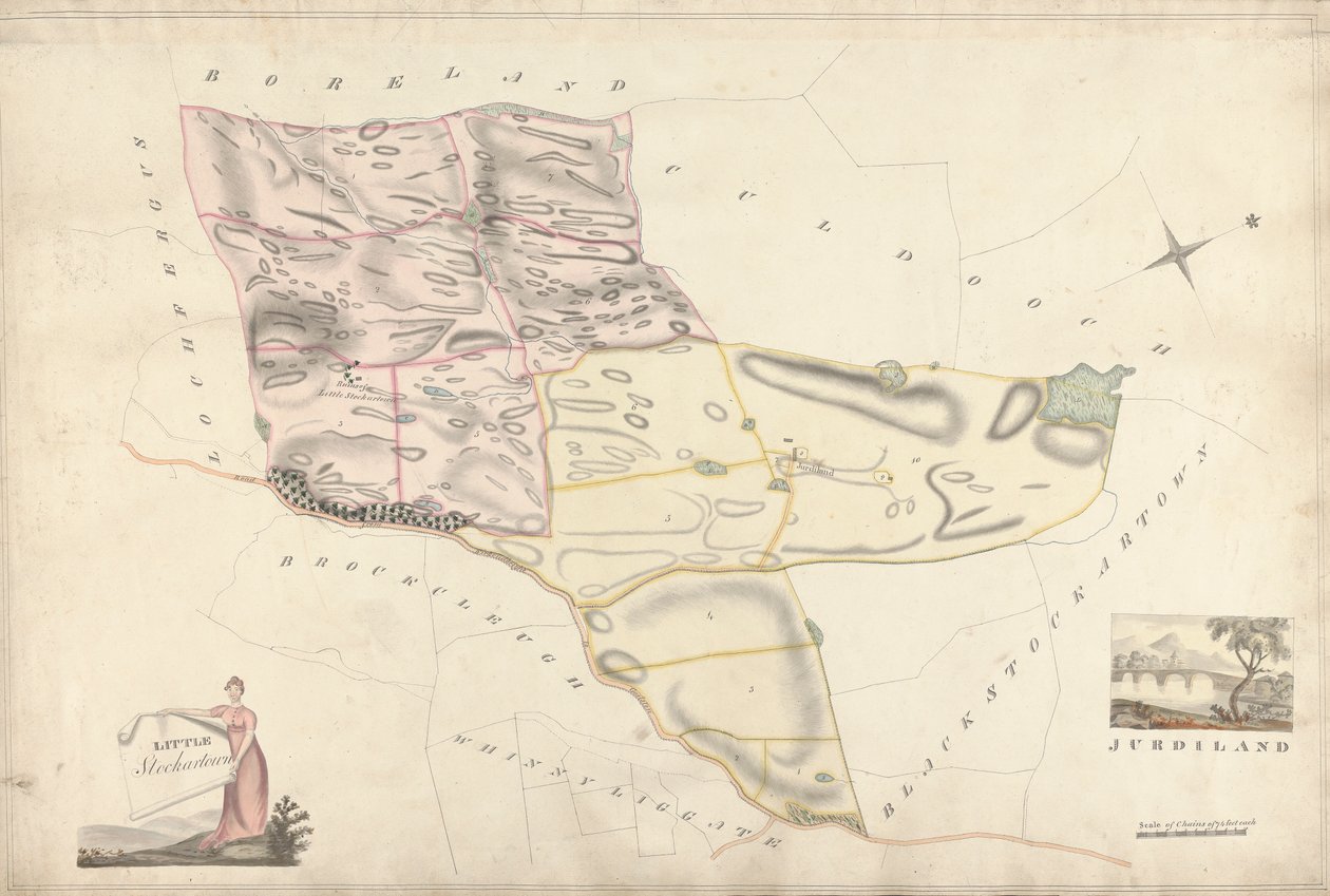 En samling undersökningar av Scottish Estates of Earl of Selkirk: Little Stockartown and Jurdiland av Unknown artist