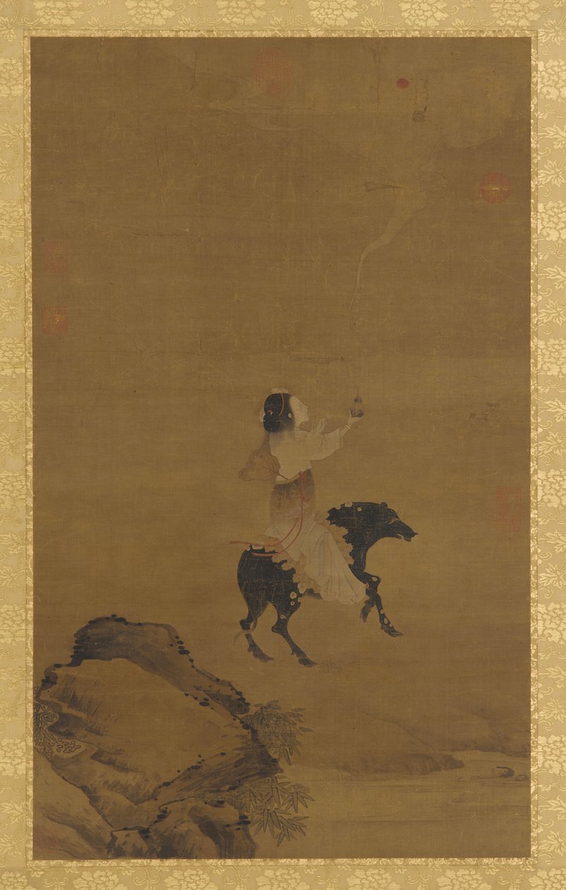 En odödlig kvinnlig på ett svin av Unknown artist