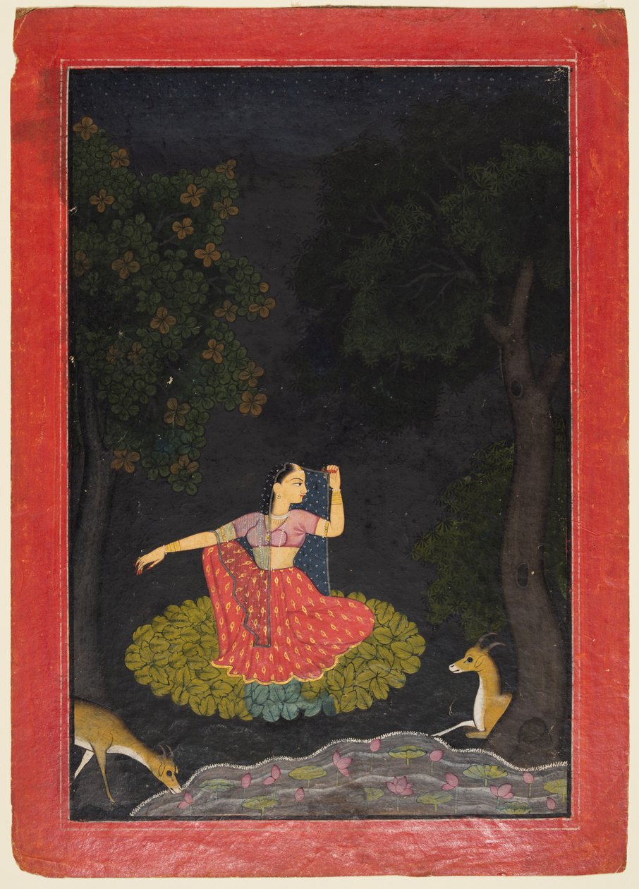 A Heroine Waiting for Her Paramour: Vasakasajja Nayika, från Nurpur Rasikpriya av Unknown artist