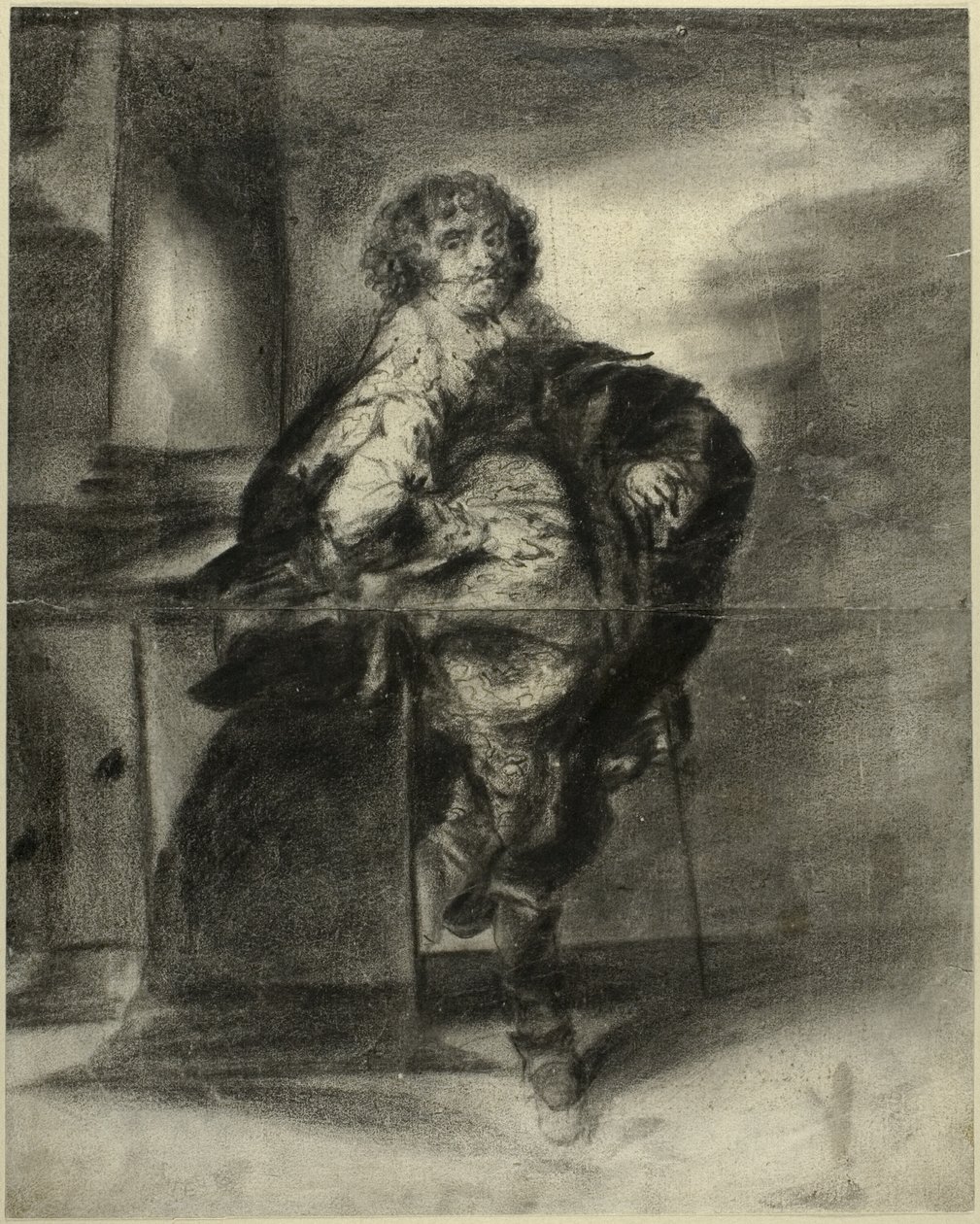 En man i 1600-talsdräkt av Unknown artist