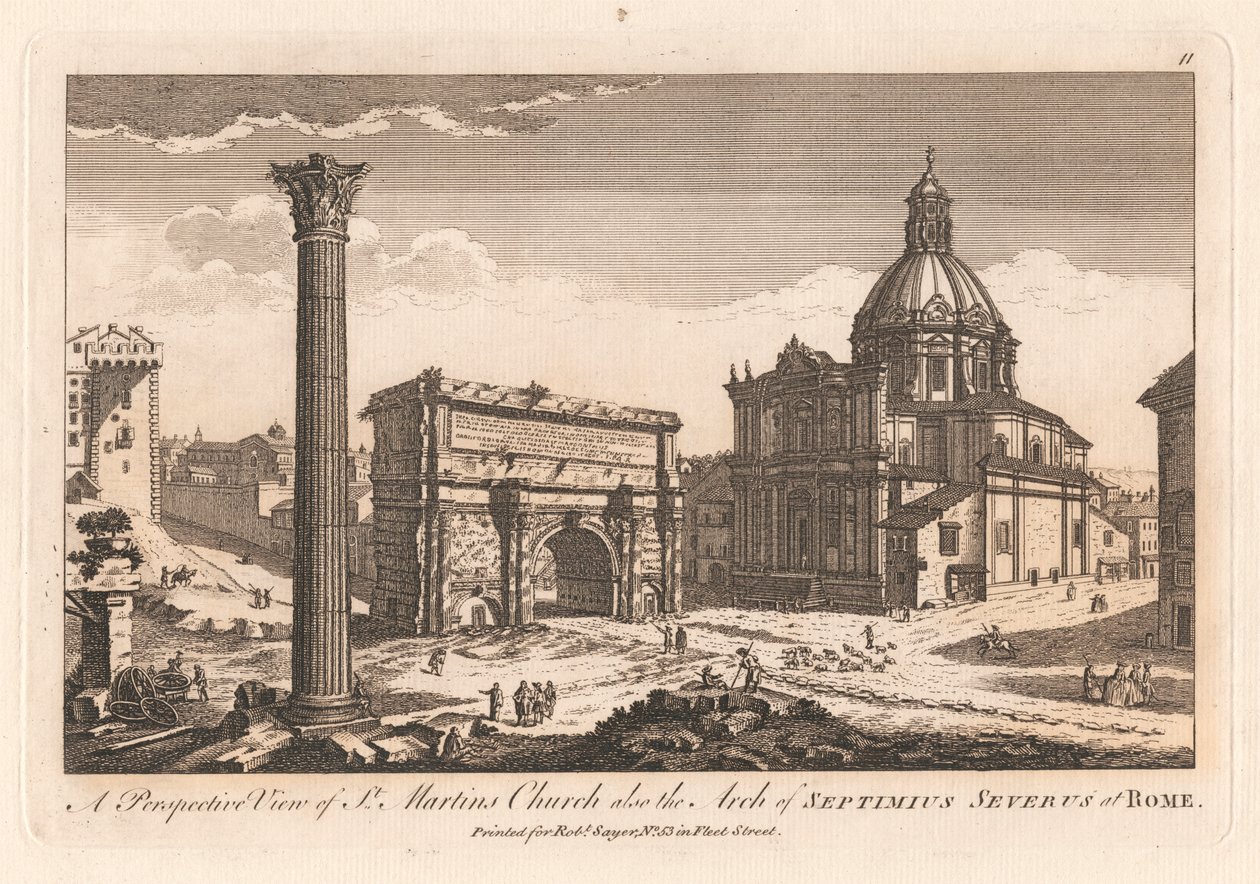 セント マーチンズ教会の斜視図、Rome.swedish のネプティミウス セウェルスの凱旋門 av Unknown artist