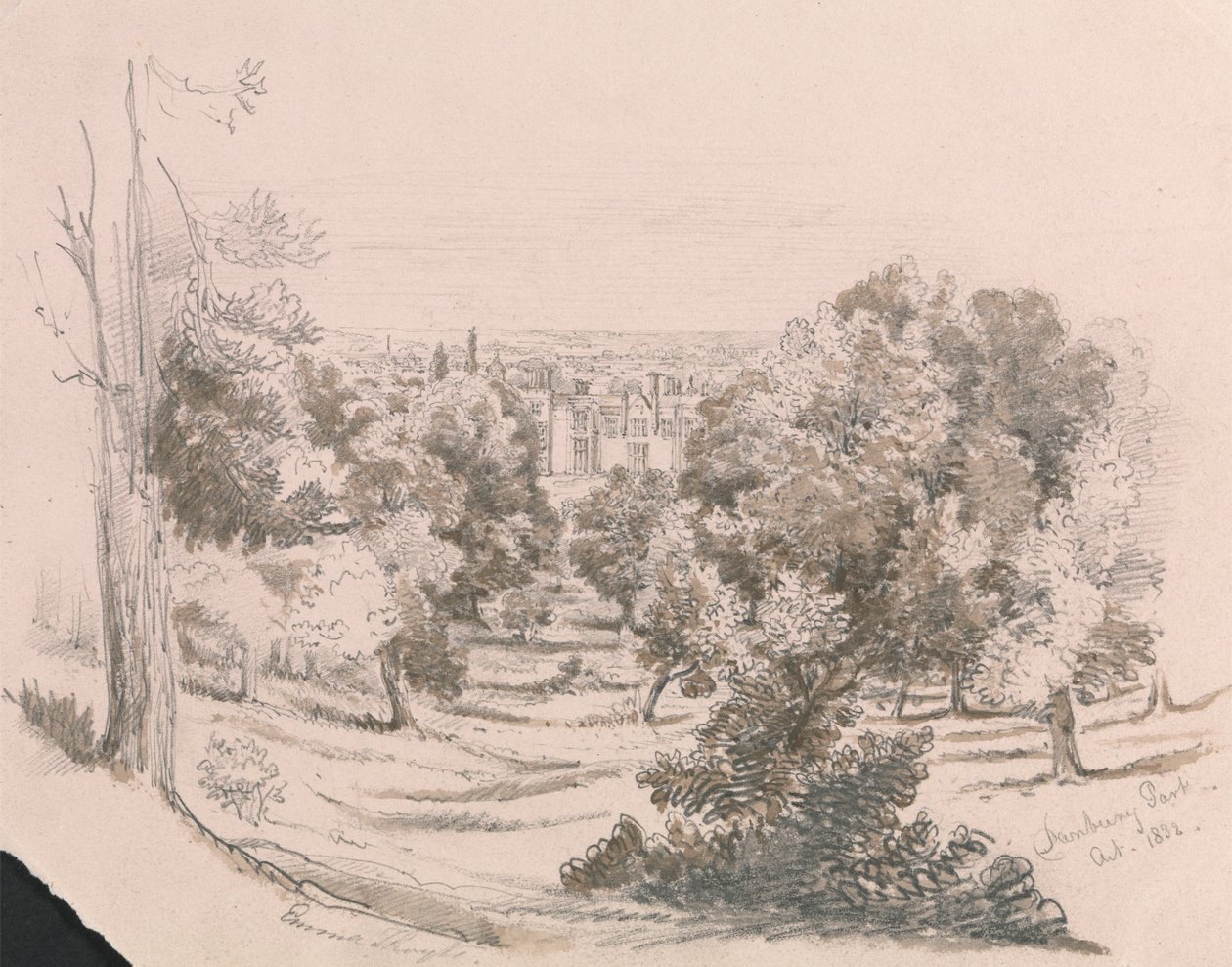 Utsikt över Danbury Park av Unknown artist