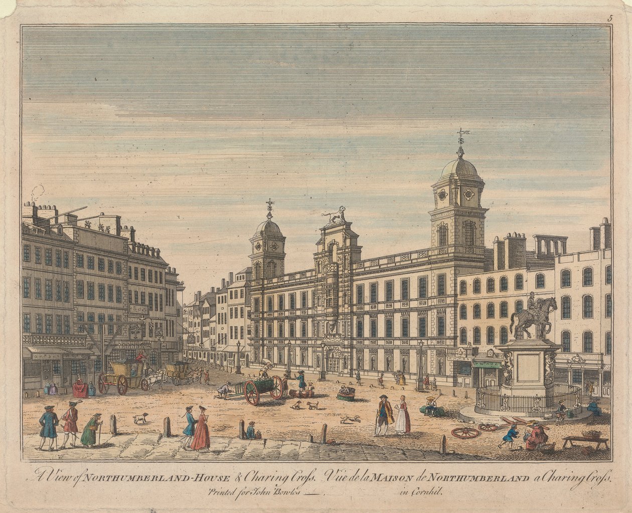 Utsikt över Northumberland House och Charing Cross av Unknown artist