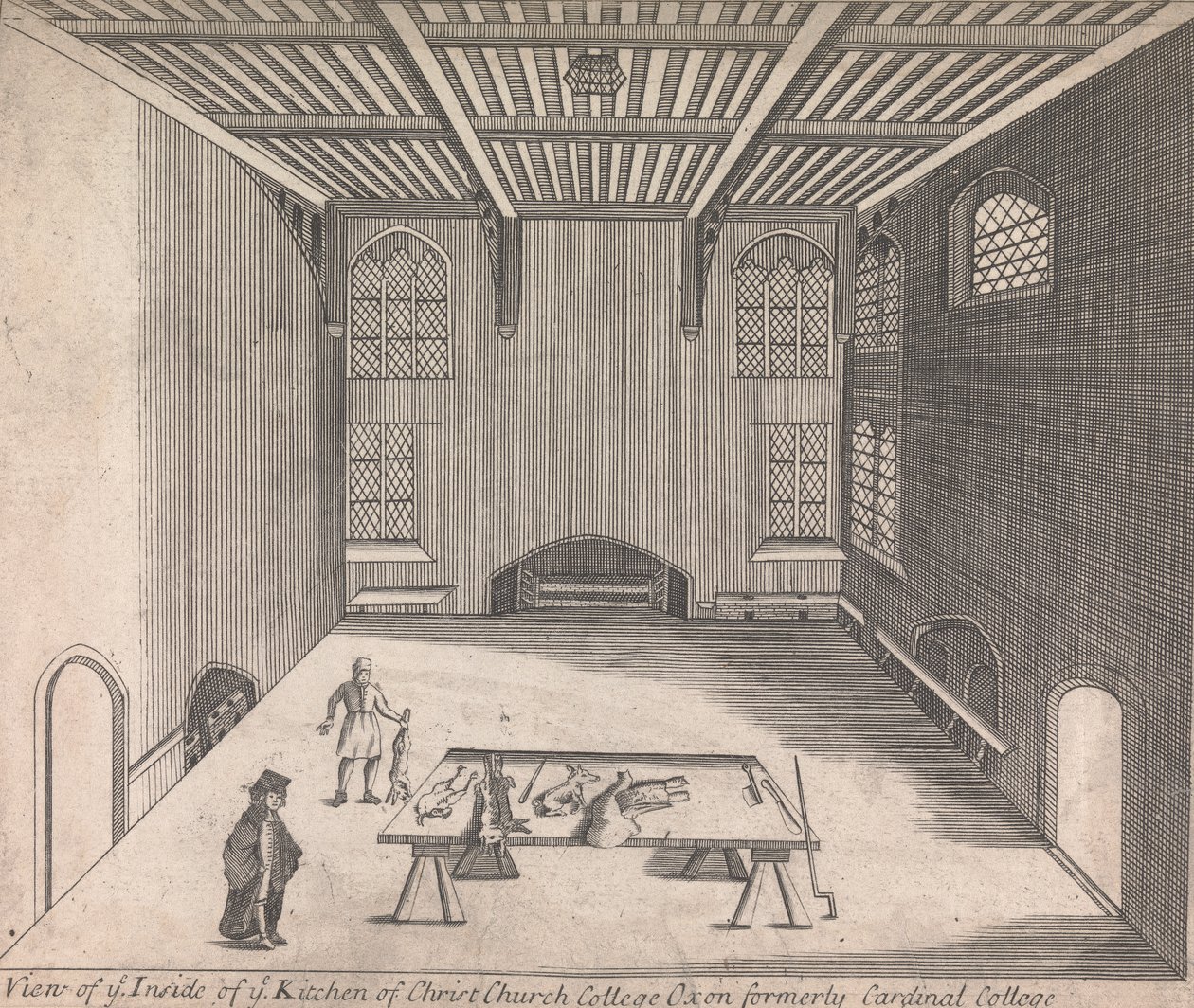A View of ye Inside of ye Kitchen of Christ Church College, Oxon tidigare Cardinal College; [ej numrerad] (Volym ett) av Unknown artist