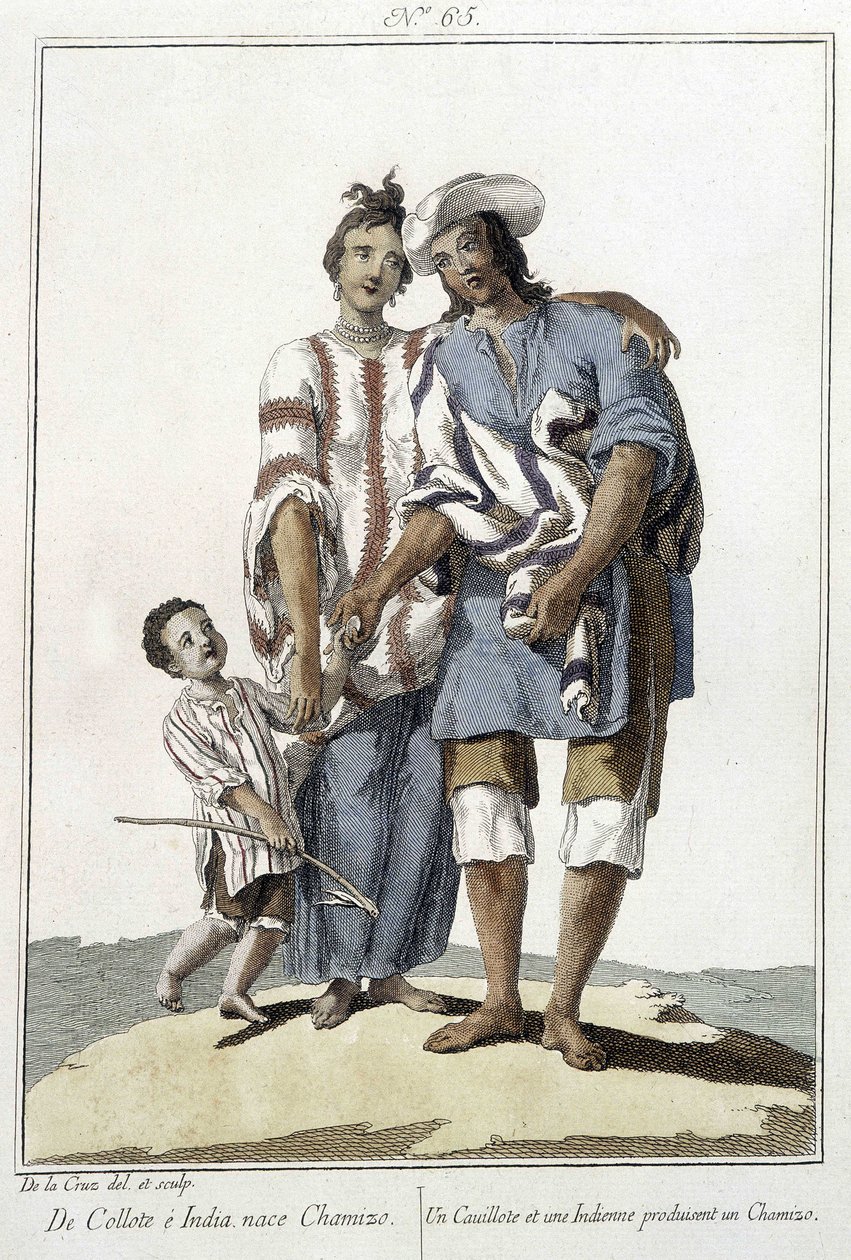 En cauillote och en indian föder en chamizo - gravyr av Unknown artist
