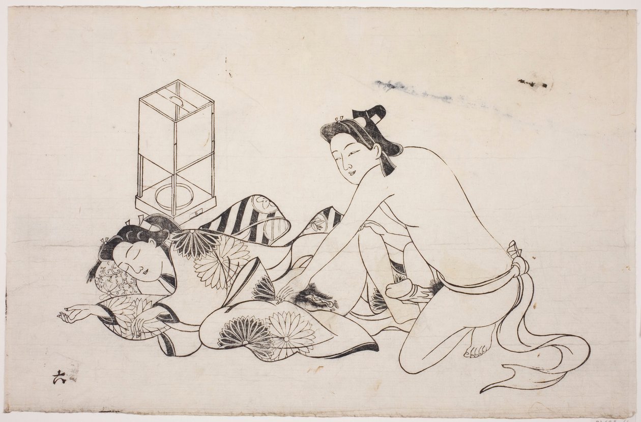Ett blad från ett shunga-album av Unknown artist