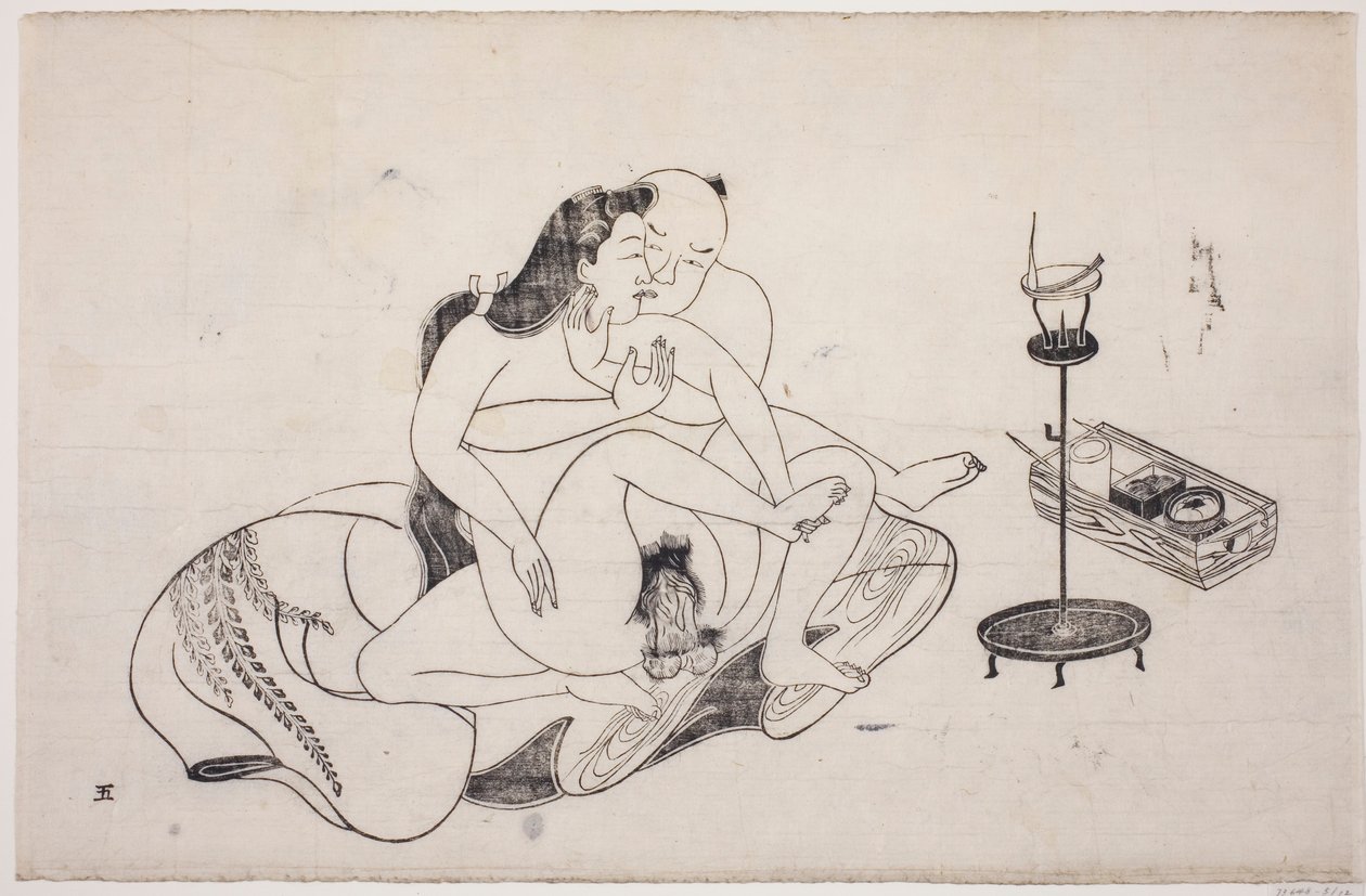 Ett blad från ett shunga-album av Unknown artist