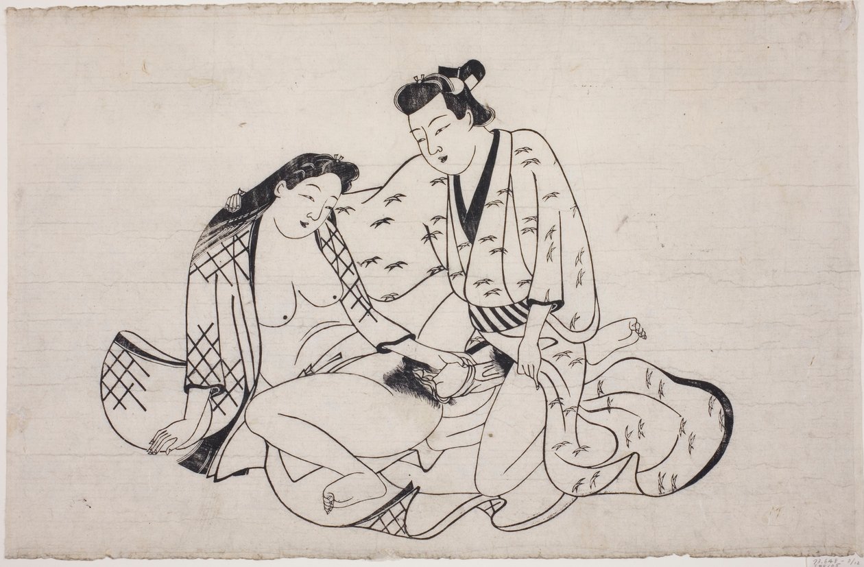 Ett blad från ett shunga-album av Unknown artist